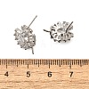 Brass Cubic Zirconia Stud Earrings Findings KK-R217-16P-3