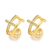 Brass Micro Pave Clear Cubic Zirconia Cuff Earrings for Women EJEW-C104-130G-1