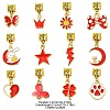 Red Color Theme Alloy Enamel Pendants PALLOY-FS00005-8