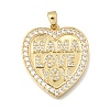 Mother's Day Brass Micro Pave Clear Cubic Zirconia Pendants KK-C255-36G-1