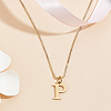 1pc 304 Stainless Steel Letter Pendant Necklaces NJEW-LP0001-38P-G-3