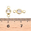 Brass Clear Cubic Zirconia Connector Charms KK-T070-07C-B-3