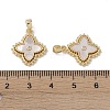 Brass & Shell & Clear Cubic Zirconia Pendants KK-G497-12G-3