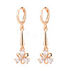 Brass Micro Pave Cubic Zirconia Dangle Leverback Earrings EJEW-N058-06G-2
