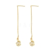 Planet with Star Brass Micro Pave Clear Cubic Zirconia Ear Thread EJEW-H182-07G-4