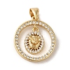 Brass Micro Pave Clear Cubic Zirconia Pendants KK-R162-085G-1