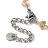 Triangle Glass Link Chain Bracelets BJEW-L685-02P-3