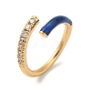 Rack Plating Brass Cubic Zirconia Open Cuff Rings for Women RJEW-S407-04-2