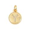 Brass Micro Pave Clear Cubic Zirconia Charms CU-CBA56CE-12G-Y-1