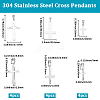 12Pcs 3 Styles 304 Stainless Steel Pendants STAS-BBC0007-24-2