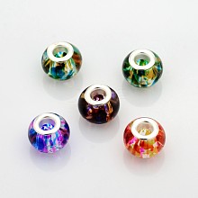 Large Hole Glass European Beads GPDL-J017-M