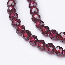 Natural Garnet Beads Strands X-G-D167-B-3mm