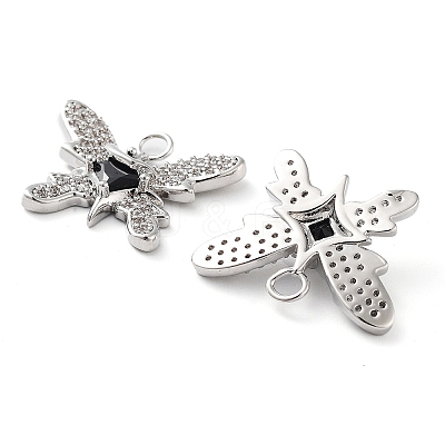 Rack Plating Brass Micro Pave Cubic Zirconia Pendants KK-M280-13P-02-1