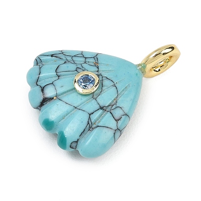 Dyed Synthetic Turquoise Carved Pendants G-G330-02G-03-1