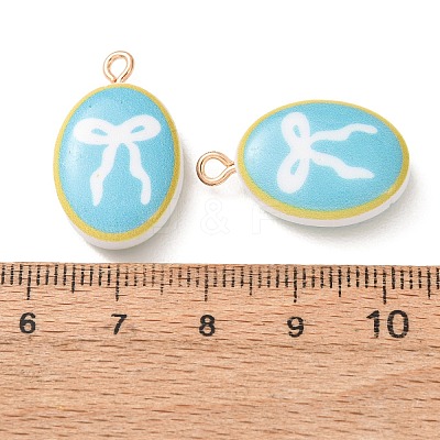 Printed Alloy with Acrylic Pendants AL-CBAE25B-04B-G-1