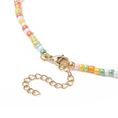 Natural Pearl & Glass Beaded Necklace for Women X-NJEW-JN04241-1