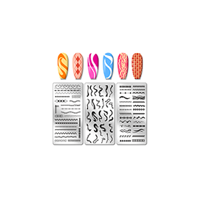 Stainless Steel DIY Nail Art Templates MRMJ-WH0092-028-1