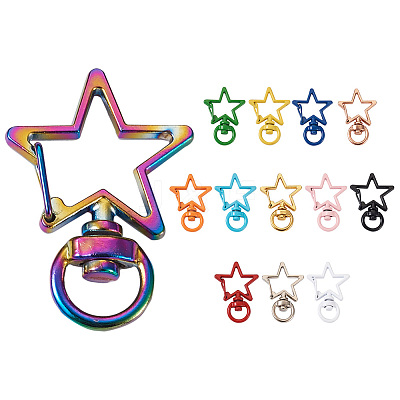 26Pcs 13 Style Zinc Alloy Swivel Lobster Claw Clasps FIND-CW0001-03-1