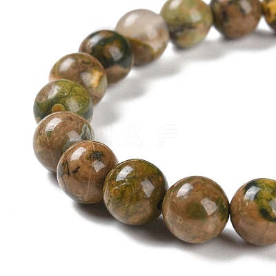 Natural Rhyolite Jasper Stretch Beaded Bracelets G-A185-01S-1