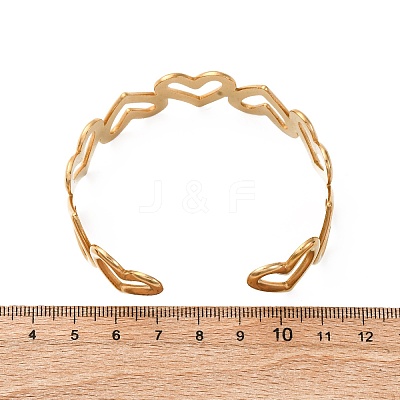 304 Stainless Steel Cuff Bangles for Women BJEW-Z130-01G-1