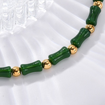 304 Stainless Steel Beaded Bracelets for Women BJEW-M056-06G-1