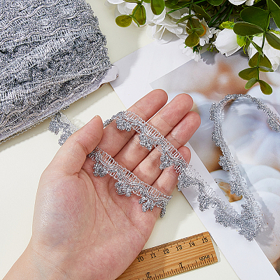 Nylon & Gold Metallic Lace Trim OCOR-WH0070-225B-1