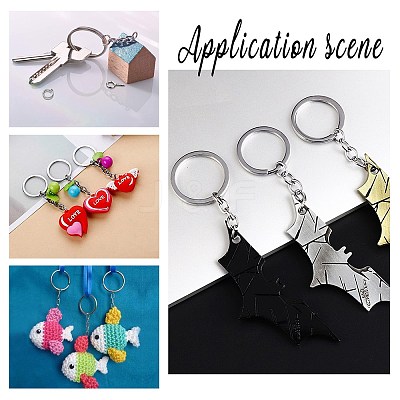 304 Stainless Steel Split Key Ring Clasps STAS-UN0006-33P-1