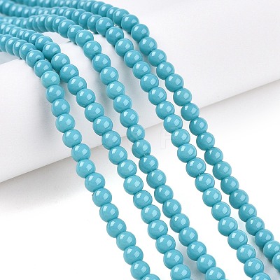 Opaque Solid Color Glass Beads Strands LS-GLAA-T032-P4mm-13A-1