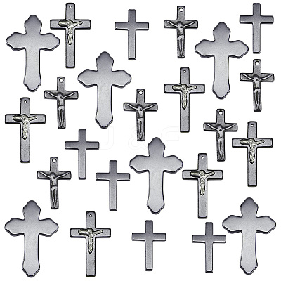 24Pcs 4 Styles Non-magnetic Hematite Pendants Sets G-PH0002-20-1