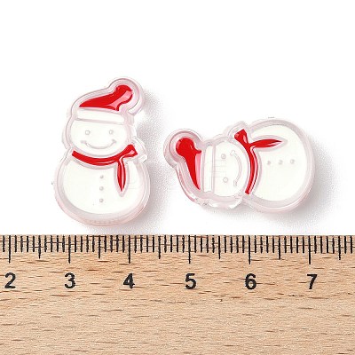 Christmas Decorations Theme Opaque Acrylic Bead with Enamel X-OACR-Z021-01J-1