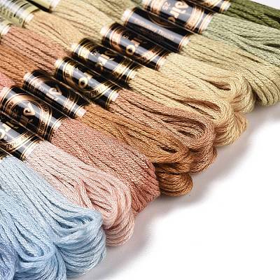 12 Skeins 12 Colors 6-Ply Polyester Embroidery Floss OCOR-M009-01B-16-1