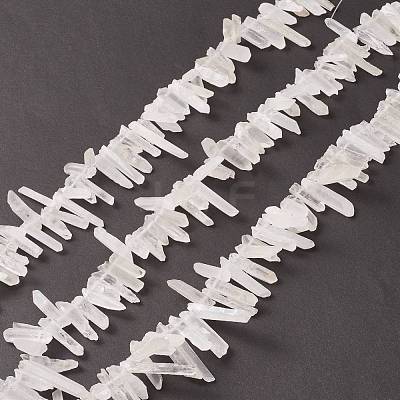Natural Quartz Crystal Pointed Beads Strands G-L484-03-1