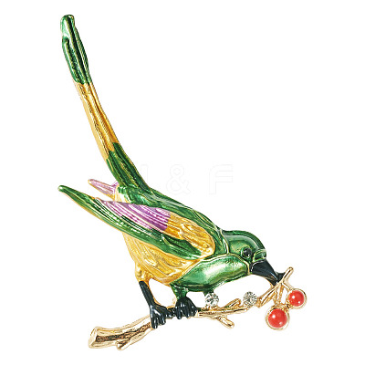 Magpie Bird Enamel Pins JEWB-TADJ0001-04B-1