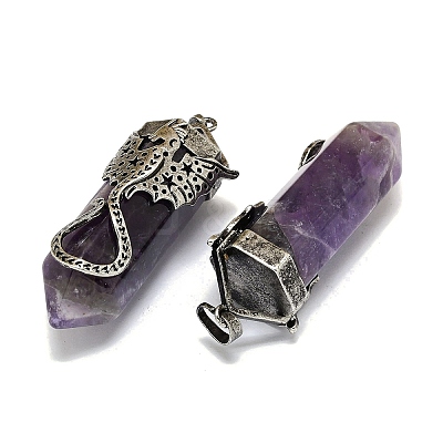 Natural Gemstone Faceted Pointed Bullet Big Pendants G-Q165-02AS-1