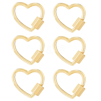 6Pcs Brass Screw Carabiner Lock Charms KK-HS0001-38-1
