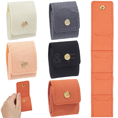5Pcs 5 Styles PU Leather Jewelry Rolls ABAG-CL0001-69-1