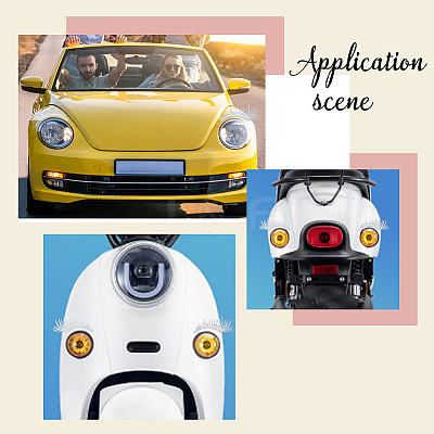 8 Pairs 2 Styles Eyelash Shape Waterproof PVC Picture Stickers DIY-HY0003-05B-1