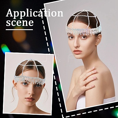 Alloy Rhinestone Mesh Headbands OHAR-WH20005-32P-1