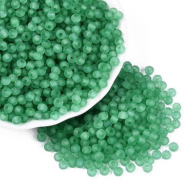 FGB Frosted Transparent Glass Seed Beads SEED-N013-04A-09-1