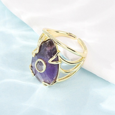 Natural Amethyst Cuff Rings GG-CBA5FCC-03G-05-1