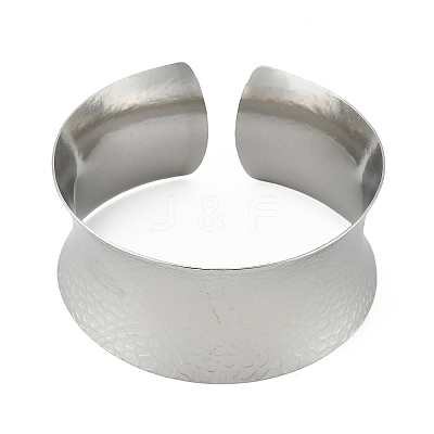 304 Stainless Steel Wide Open Cuff Bangles for Women BJEW-K230-03B-P-1