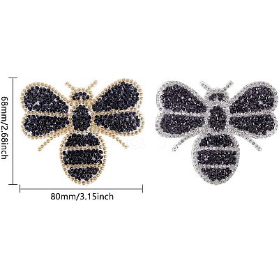 Rhinestones Sew on/Iron on Patches DIY-FG0001-38-1