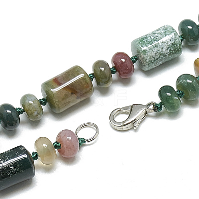 Natural Indian Agate Beaded Necklaces NJEW-S392-11-1