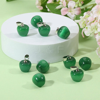 12Pcs Cat Eye Pendants G-CA0001-87-1