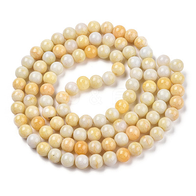 Ombre Effect Dyed Crackle Glass Round Beads Strands GLAA-T031-01F-1