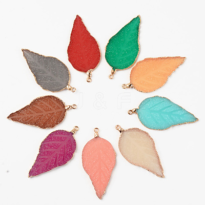 Electroplate Druzy Resin Big Pendants RESI-S366-22-1