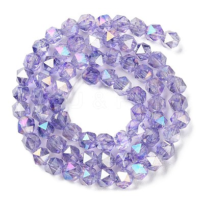 Transparent Electroplate Glass Beads Strands EGLA-F160-01B-1