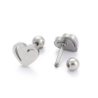 Tarnish Resistant 201 Stainless Steel Barbell Cartilage Earrings LS-EJEW-R147-38-1