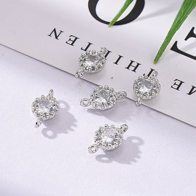 Flower Brass Micro Pave Cubic Zirconia Links LS-X-ZIRC-L054-09P-NR-1