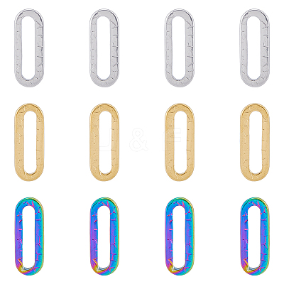 36Pcs 3 Colors 304 Stainless Steel Linking Ring Ion Plating(IP) STAS-DC0014-16-1